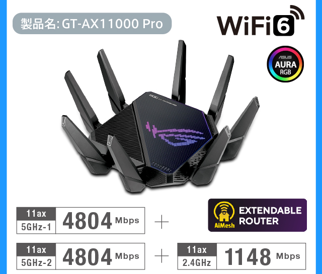 特売 TP-Link ARCHER AX11000 11ax Wi-Fi6 対応 次世代トライバンド ゲーミング 無線LANルーター親機  4804Mbps+4804Mbps+1148Mbps